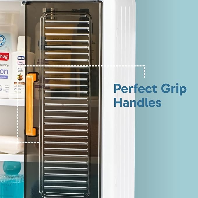 Wall Mounted Bathroom Cabinet Organizer – No-Drill Storage Shelf with Doors, Hooks & Shelves