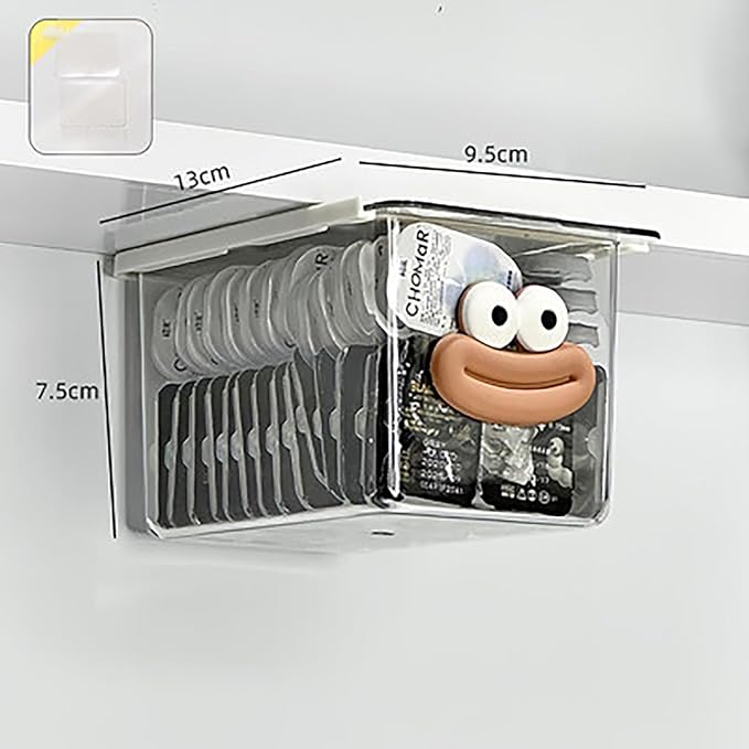 Mini Drawer Storage Box – Transparent Cartoon Bathroom Organizer with Pull-Out Drawer | Set of 2