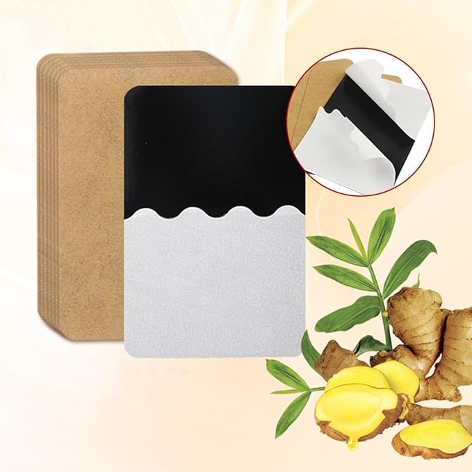 Self-Heating Ginger Herbal Patches – Warm Ginger Pads for Feet, Neck, Shoulder, Back & Knee | Pack of 20
