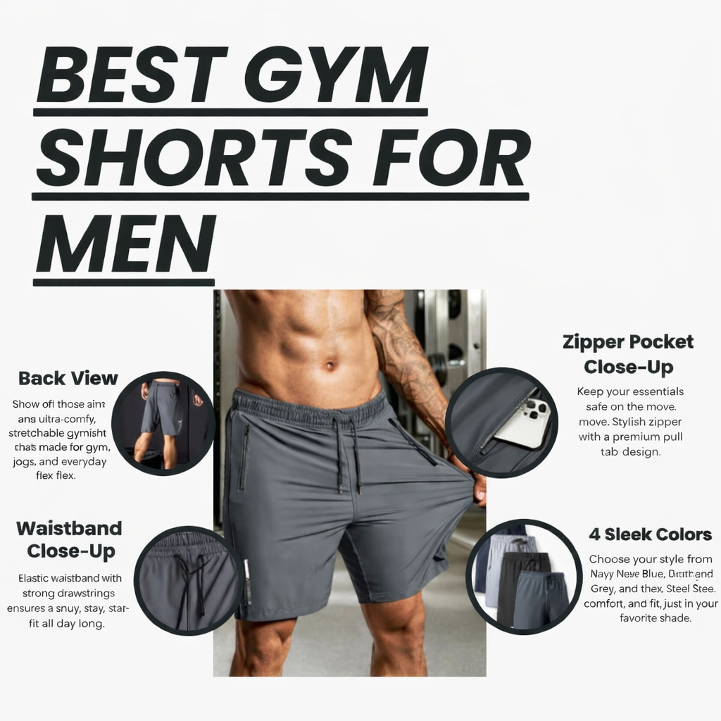 Men's Shorts Combo Pack – Pack of 4 Comfortable Casual Shorts for Everyday Wear