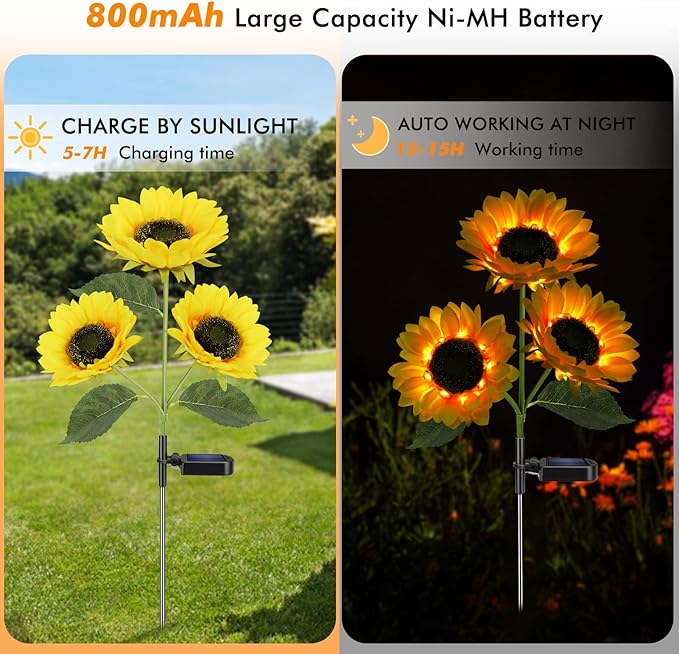 Solar Sunflower Garden Light – LED Outdoor Decorative Flower Light with Solar Power | Pack of 1