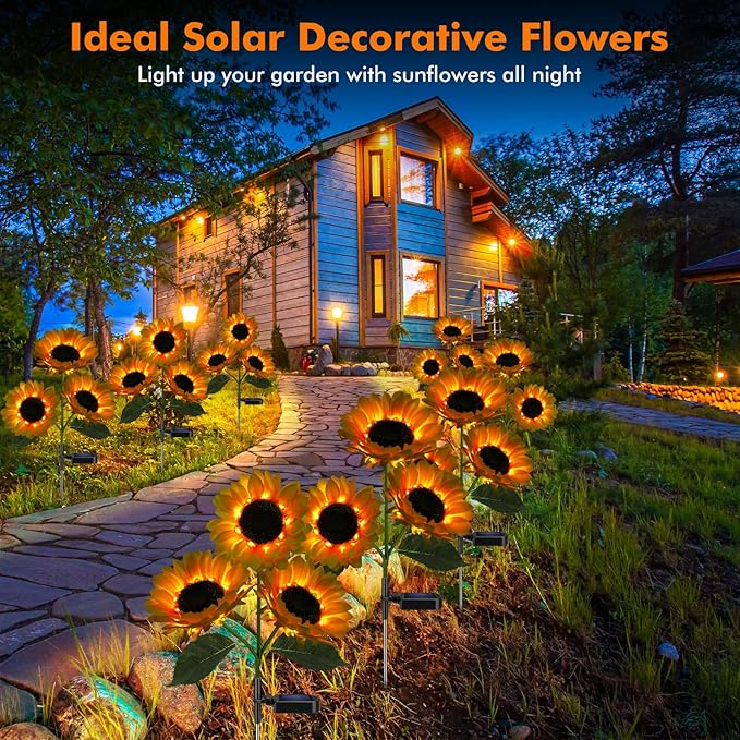 Solar Sunflower Garden Light – LED Outdoor Decorative Flower Light with Solar Power | Pack of 1
