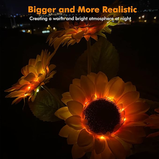 Solar Sunflower Garden Light – LED Outdoor Decorative Flower Light with Solar Power | Pack of 1