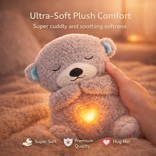 Breathing Teddy Bear Plush Otter – Soft Animated Stuffed Toy with Rhythmic Motion, Lights & Music
