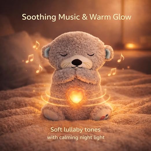 Breathing Teddy Bear Plush Otter – Soft Animated Stuffed Toy with Rhythmic Motion, Lights & Music