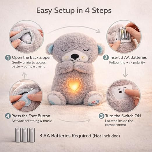 Breathing Teddy Bear Plush Otter – Soft Animated Stuffed Toy with Rhythmic Motion, Lights & Music