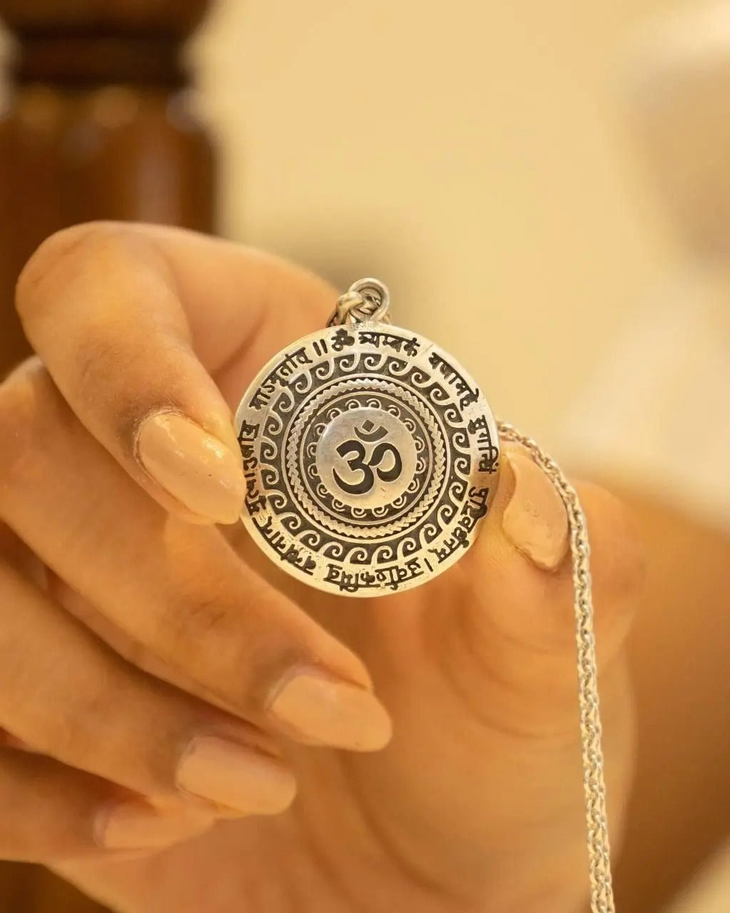 Om Symbol Pendant with Chain – Elegant Spiritual Necklace for Men & Women