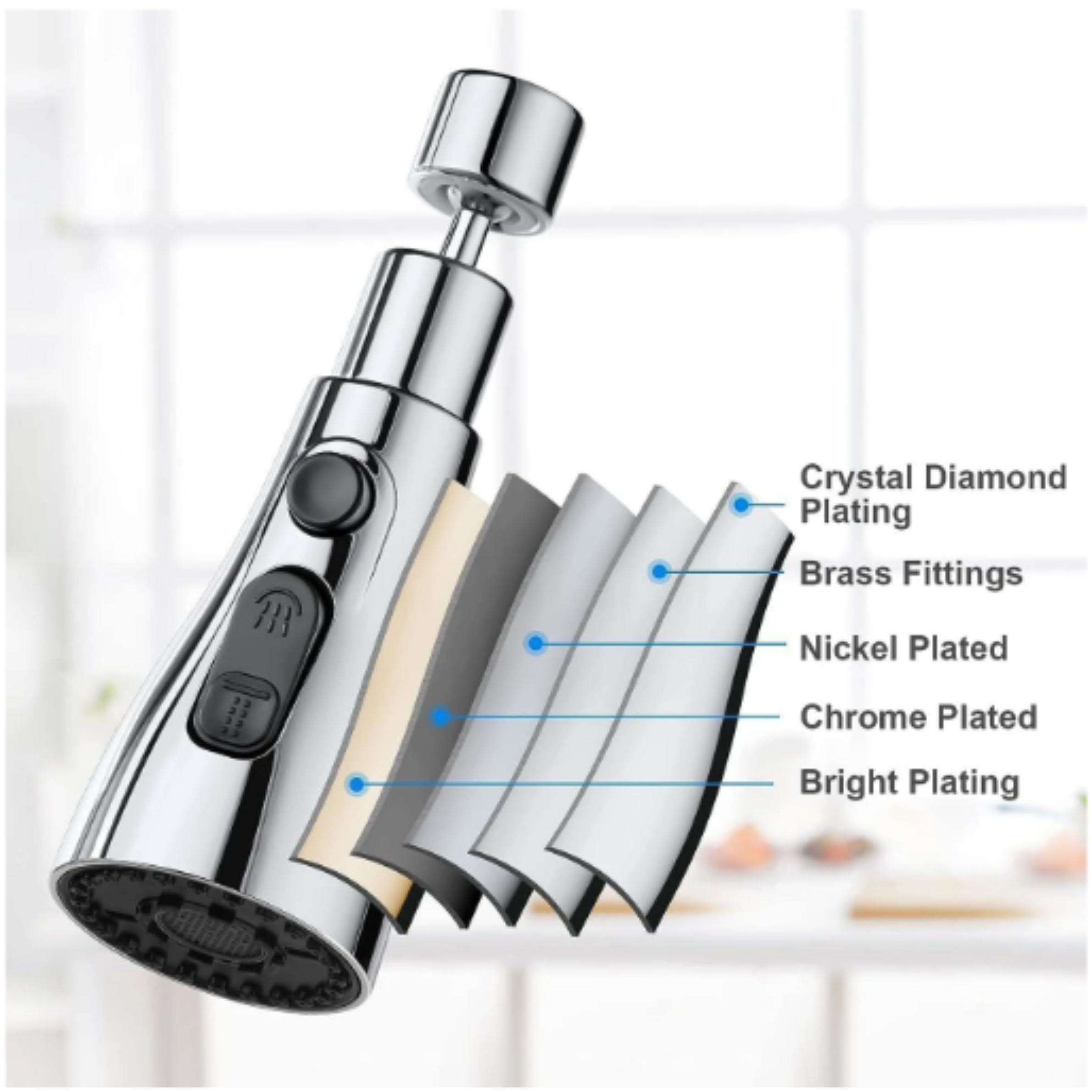 3-Mode Kitchen Sink Faucet | Multi-Function Water Tap