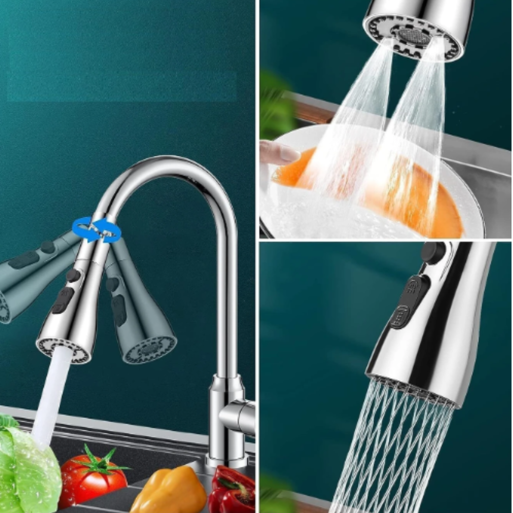 3-Mode Kitchen Sink Faucet | Multi-Function Water Tap