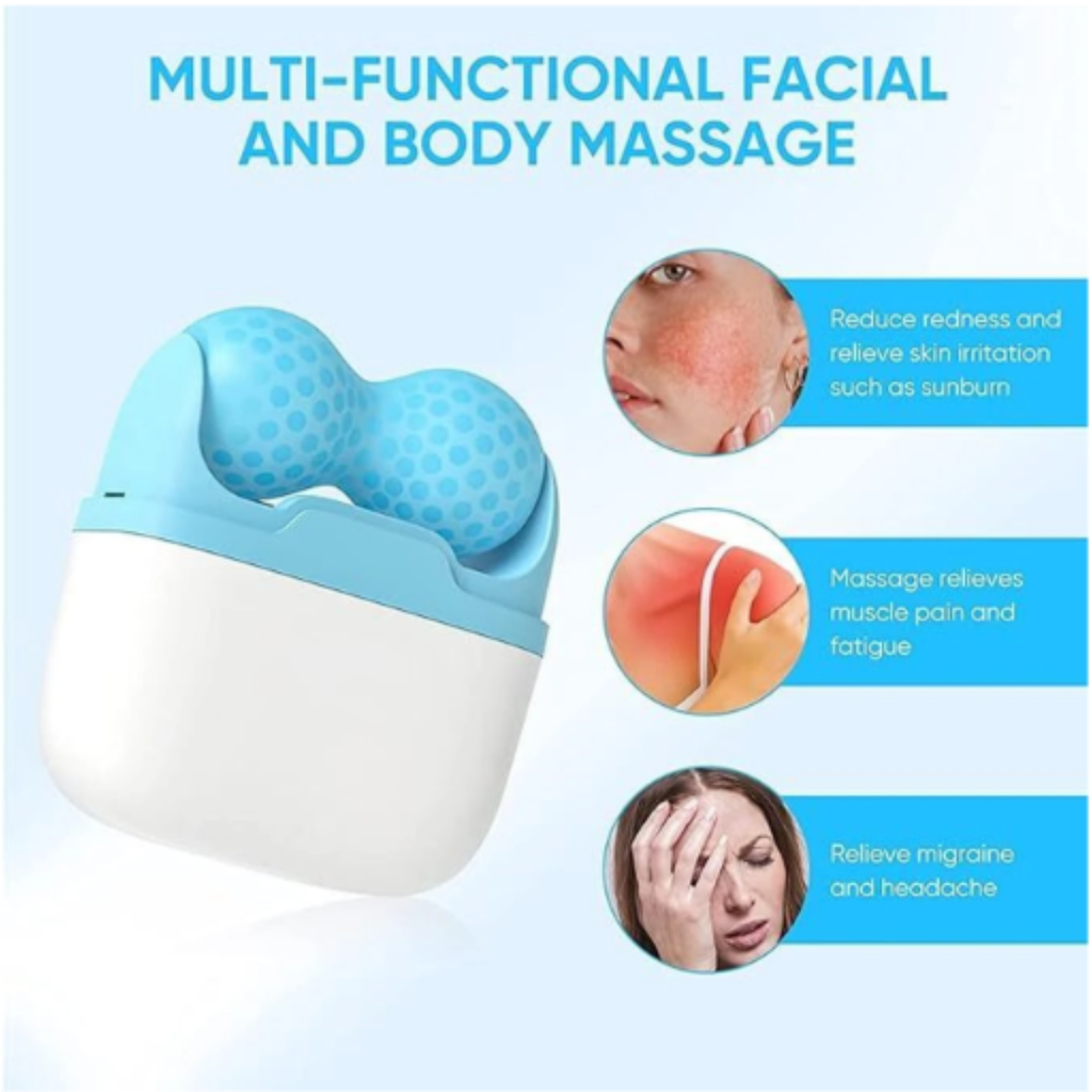 2-in-1 Ice Roller for Face & Body | Cooling Massage Roller