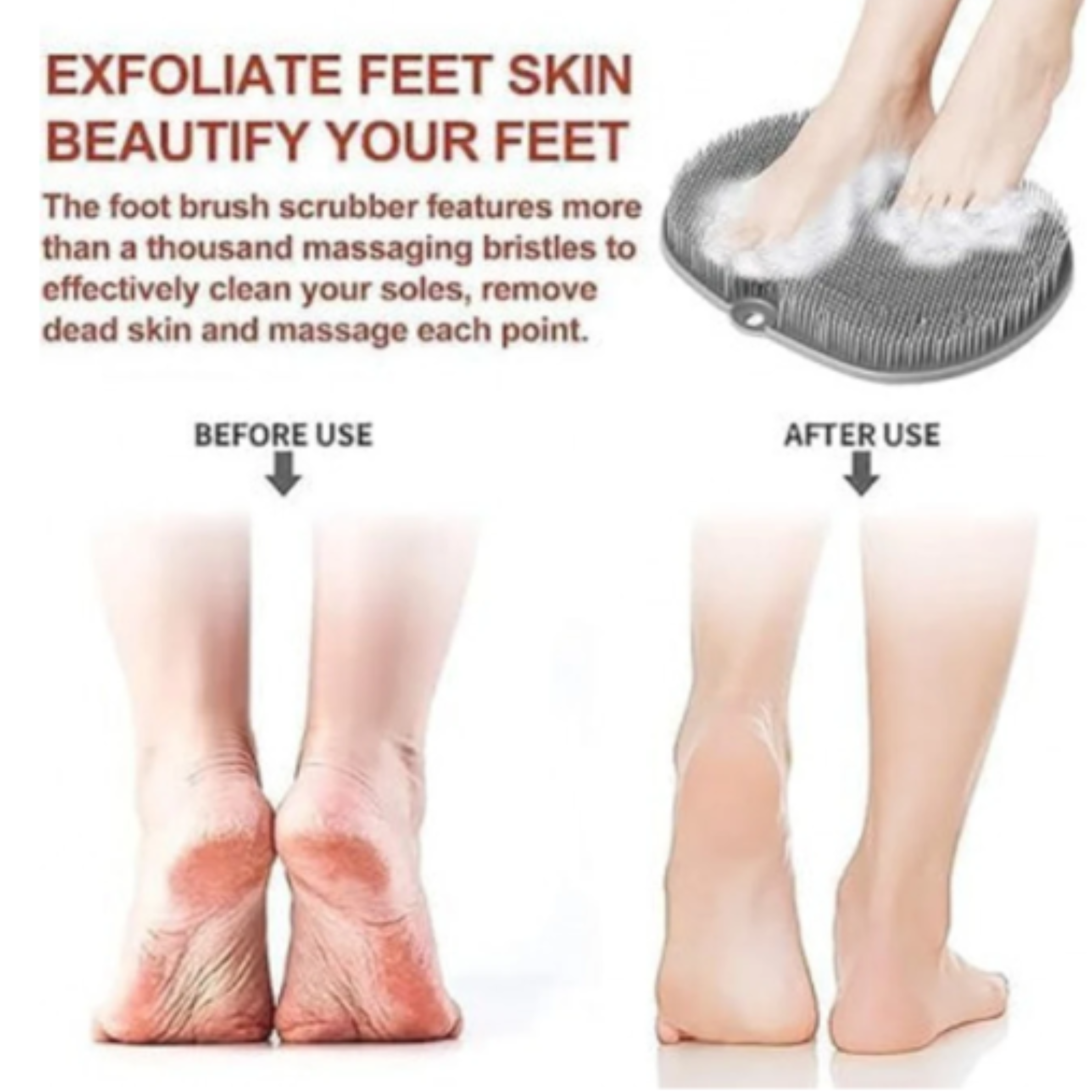 Foot Scrubber Mat – Deep Cleansing & Exfoliating Foot Bath Mat | Anti-Slip Bathroom Scrubber