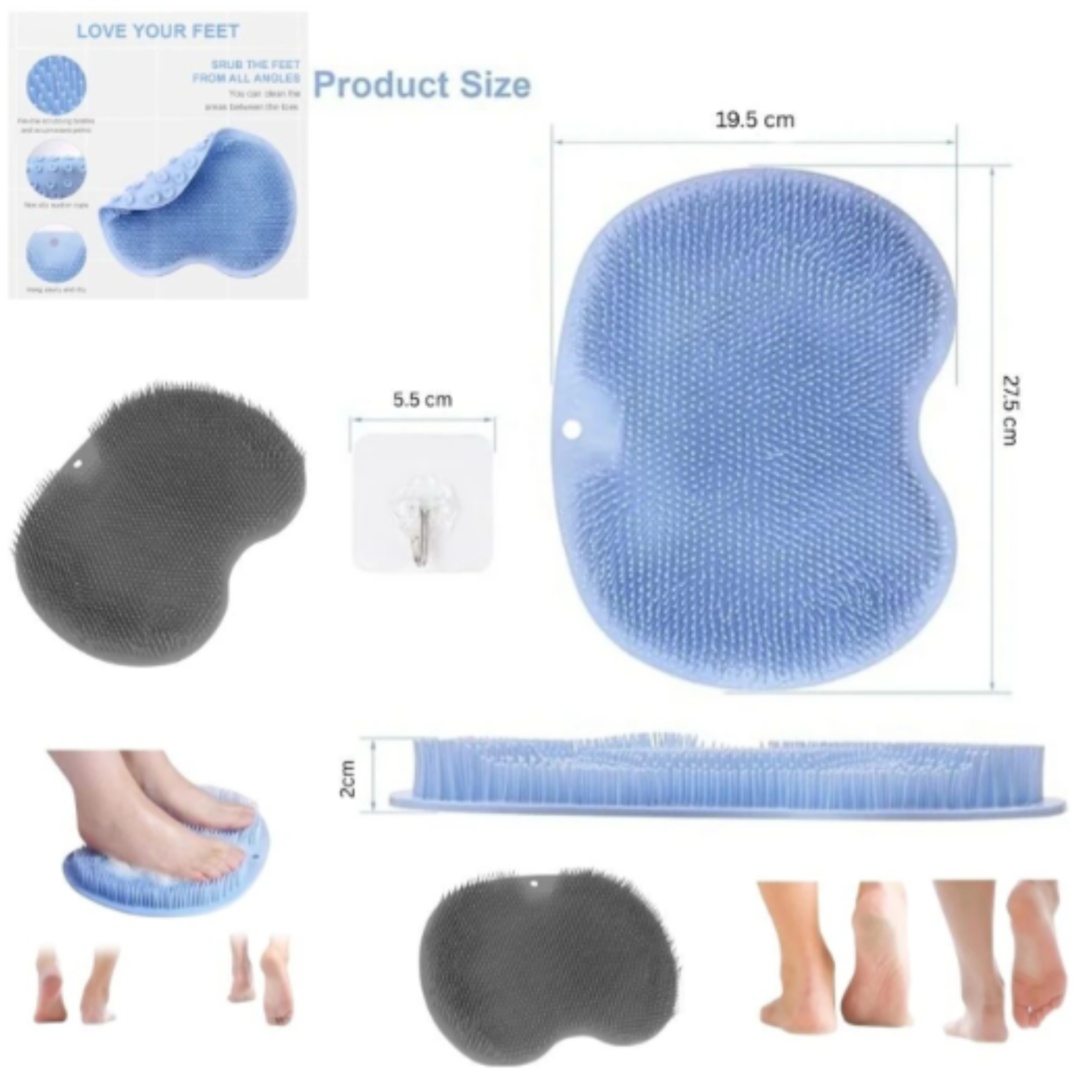 Foot Scrubber Mat – Deep Cleansing & Exfoliating Foot Bath Mat | Anti-Slip Bathroom Scrubber