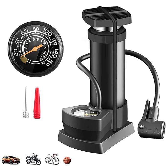 Portable High-Pressure Foot Air Pump – Compact Foot-Operated Inflator Pump for Car, Bike, Sports & Household Use | CL-NE-1672