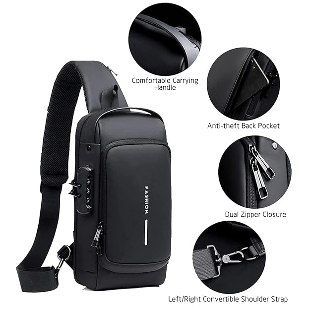Multifunction Waterproof Sling Bag – USB Charging Sports Shoulder Bag with Anti-Theft Design | CL-JA-1671