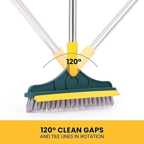2-in-1 Bathroom Floor Cleaning Brush – Long Handle with 120° Rotating Head | Floor Scrubber