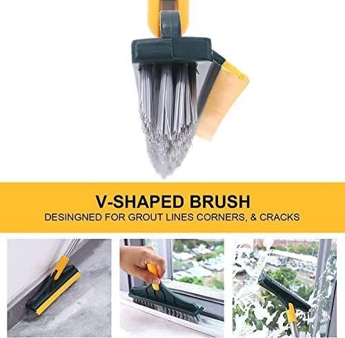 2-in-1 Bathroom Floor Cleaning Brush – Long Handle with 120° Rotating Head | Floor Scrubber