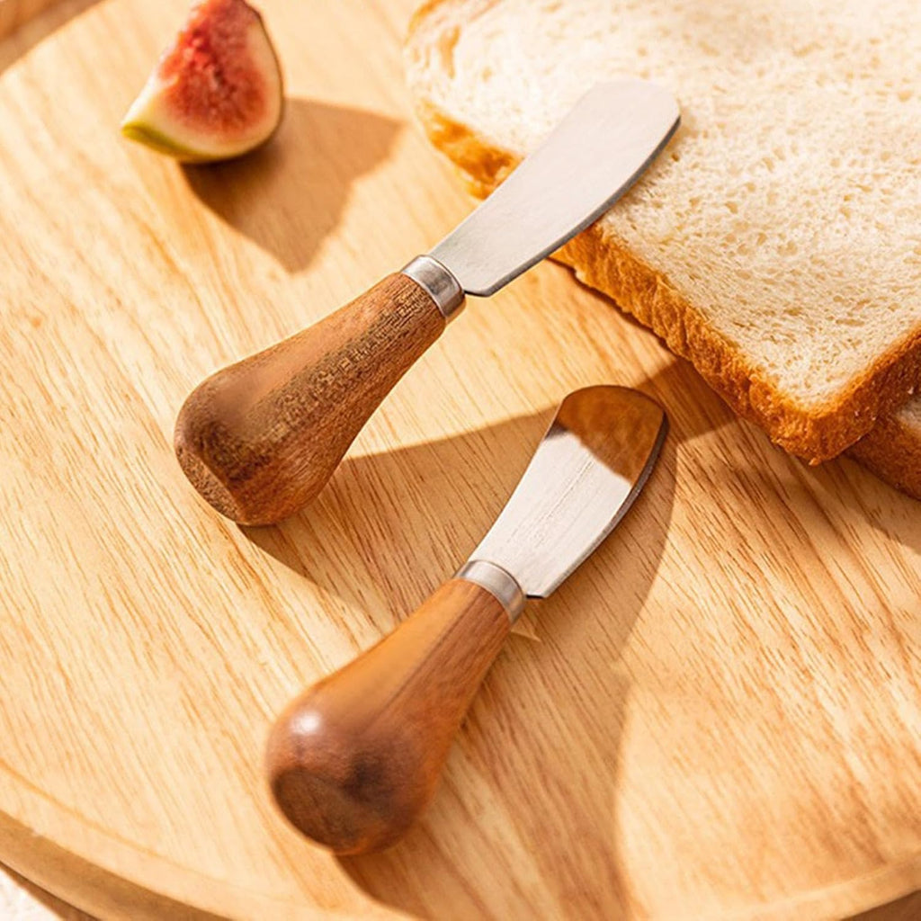 Mini Wooden Handle Butter Knife – Compact Kitchen Spreader Knife | Pack of 2