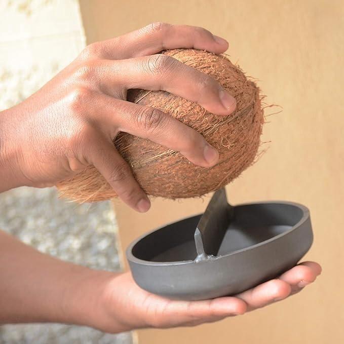 Coconut Breaker Hand Press Tool – Manual Coconut Cracking & Splitting Kitchen Tool