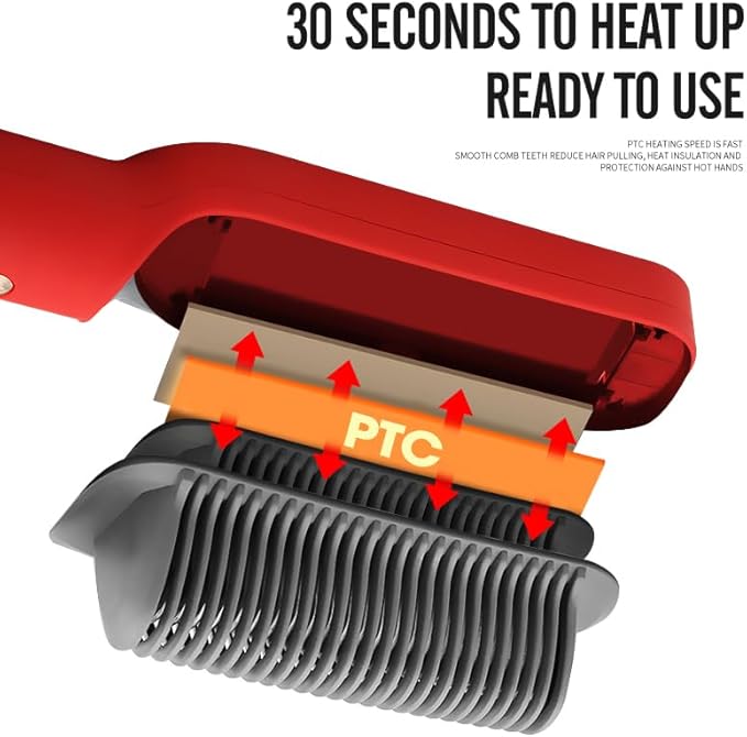Heated Hair Straightening Comb – Electric Hair Straightener Brush | Pack of 1, Random Color