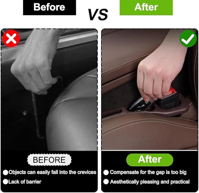 2PCS Car Seat Gap Plug – Universal Car Seat Crevice Filler & Organizer