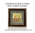 Laxmi Kuber Yantra with Original Raw Pyrite Stone Wooden Frame