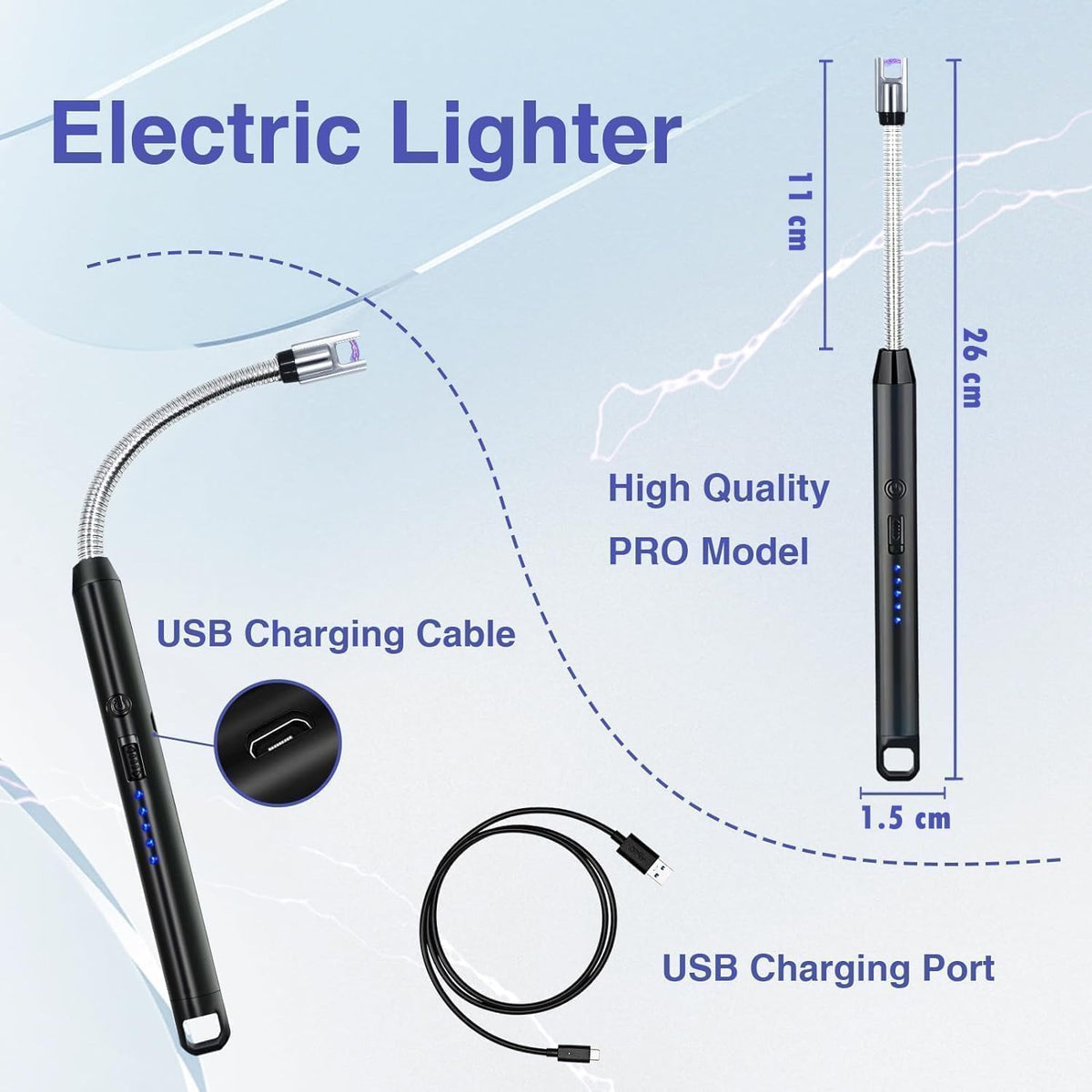 Gas Lighter for Kitchen Use – Long-Handle Refillable Stove & Gas Igniter for Safe, Easy Lighting