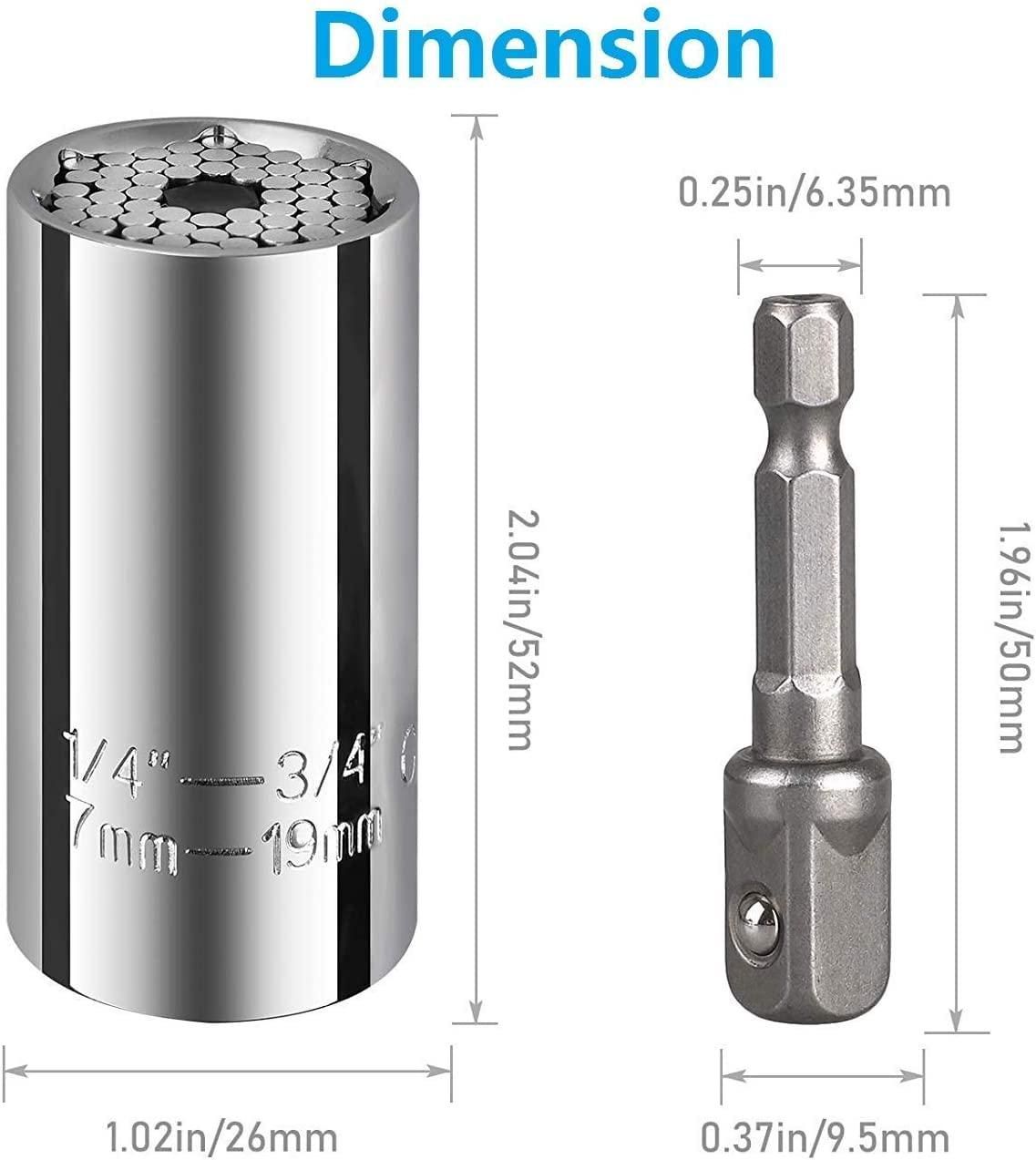 Universal Socket Grip Adapter – Multi-Size Adjustable Socket Wrench Tool
