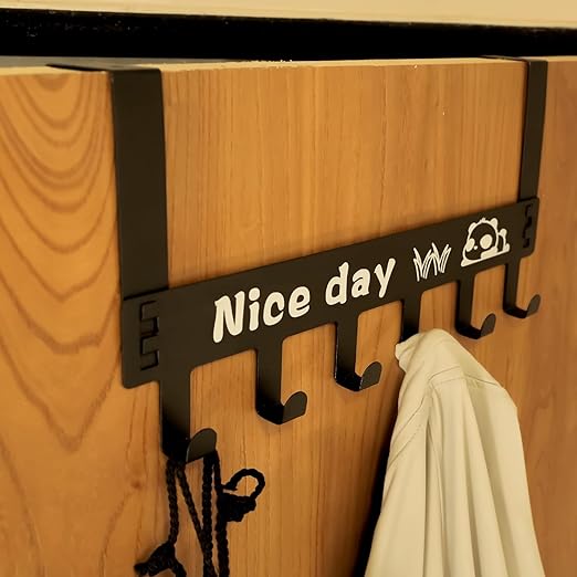 Carbon Steel 6-Hook Over-the-Door Hanger – Heavy-Duty Door Hook Rack for Clothes, Towels & Accessories