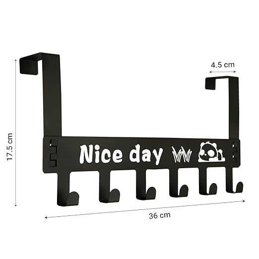 Carbon Steel 6-Hook Over-the-Door Hanger – Heavy-Duty Door Hook Rack for Clothes, Towels & Accessories