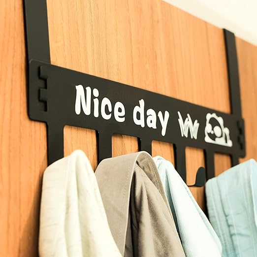 Carbon Steel 6-Hook Over-the-Door Hanger – Heavy-Duty Door Hook Rack for Clothes, Towels & Accessories