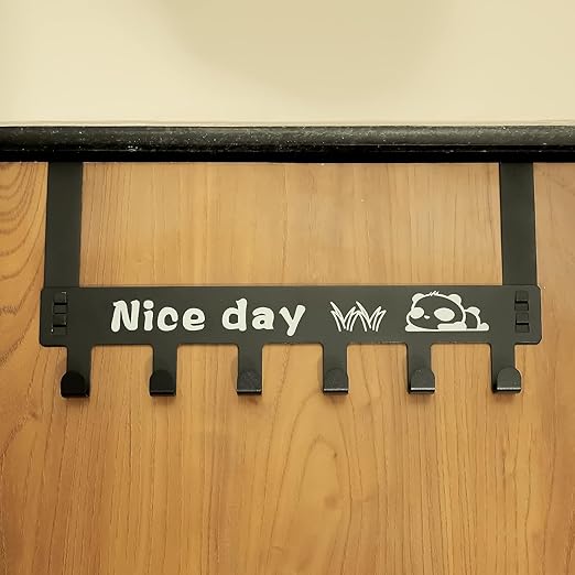 Carbon Steel 6-Hook Over-the-Door Hanger – Heavy-Duty Door Hook Rack for Clothes, Towels & Accessories