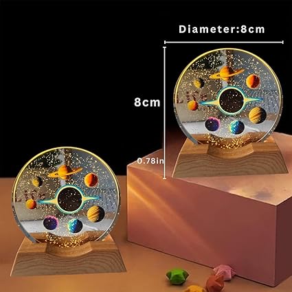 3D Crystal Space Theme Lamp – LED Galaxy & Planet Decorative Night Light for Bedroom, Desk & Home Décor