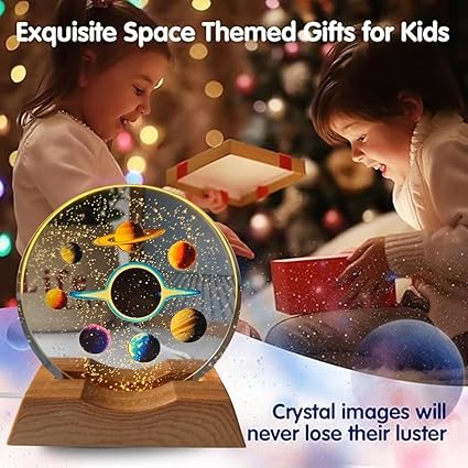 3D Crystal Space Theme Lamp – LED Galaxy & Planet Decorative Night Light for Bedroom, Desk & Home Décor