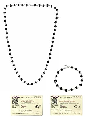 Karungali Black Wood Mala & Bracelet Combo – Traditional Spiritual Bead Necklace & Kada Set for Men & Women