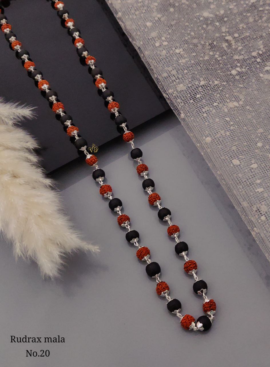 Original Karungali Mala with Natural Ebony Wood & Rudraksha Beads – Traditional Spiritual Mala for Men & Women
