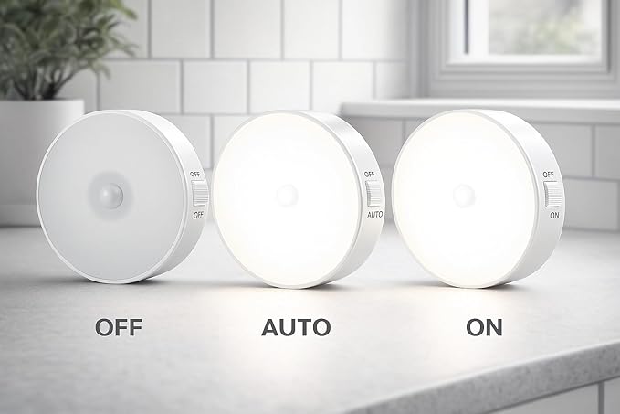 Motion Sensor LED Night Light – USB Rechargeable Wireless Self-Adhesive Light | Pack of 6