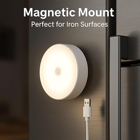 Motion Sensor LED Night Light – USB Rechargeable Wireless Self-Adhesive Light | Pack of 6