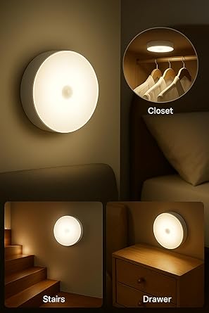 Motion Sensor LED Night Light – USB Rechargeable Wireless Self-Adhesive Light | Pack of 6