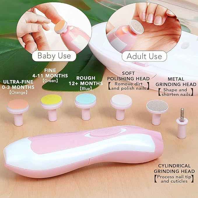 Electric Baby Nail File – Gentle Nail Trimmer & Polisher | Pink