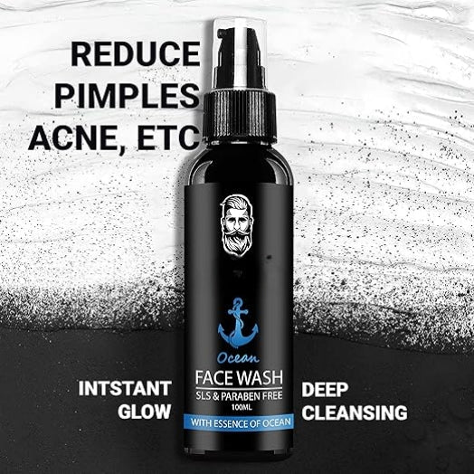 Ocean Face Wash for Men – Refreshing Daily Facial Cleanser for Deep Cleansing & Fresh-Looking Skin | Pack of 2