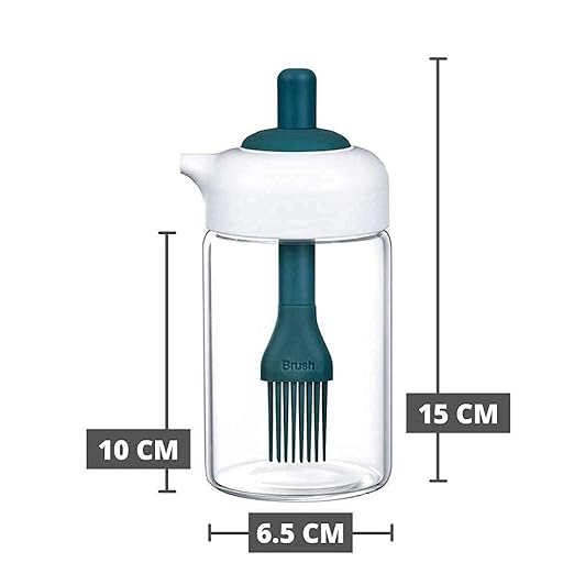 250ml 2-in-1 Glass Oil Dispenser Bottle with Silicone Brush – Cooking Oil Sprayer & Basting Brush for Kitchen