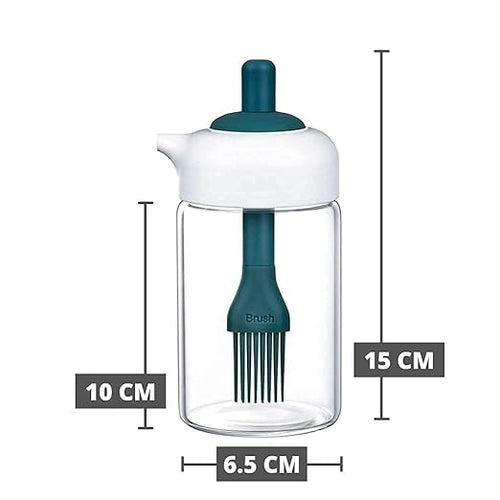 250ml 2-in-1 Glass Oil Dispenser Bottle with Silicone Brush – Cooking Oil Sprayer & Basting Brush for Kitchen