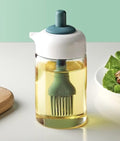 250ml 2-in-1 Glass Oil Dispenser Bottle with Silicone Brush – Cooking Oil Sprayer & Basting Brush for Kitchen