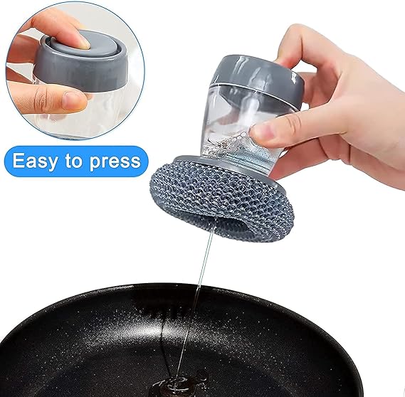 Soap Dispensing Palm Scrub Brush – Handheld Dishwashing & Kitchen Cleaning Brush | Pack of 1