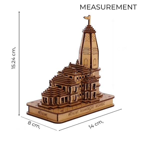 Shree Ram Mandir Ayodhya 3D Model with LED Light – Decorative Temple Showpiece for Home & Office