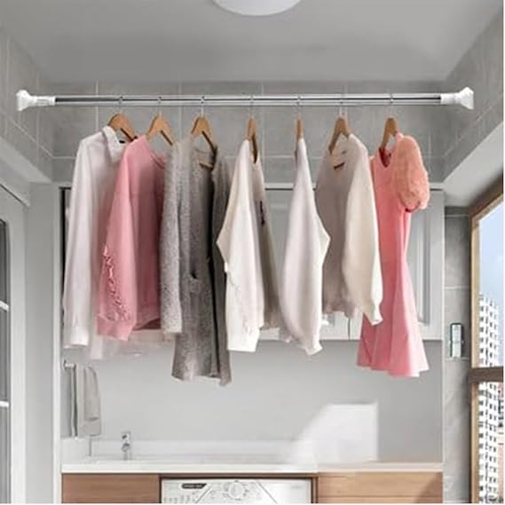 Multifunctional Adjustable Tension Rod – Heavy Duty Clothes Hanging Rod for Closet, Wardrobe & Home