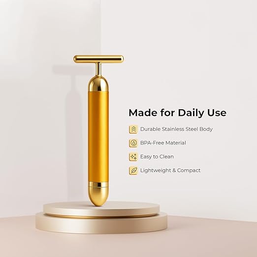 Vibrating Facial Roller – Facial Massage & Skincare Beauty Tool for Women & Men