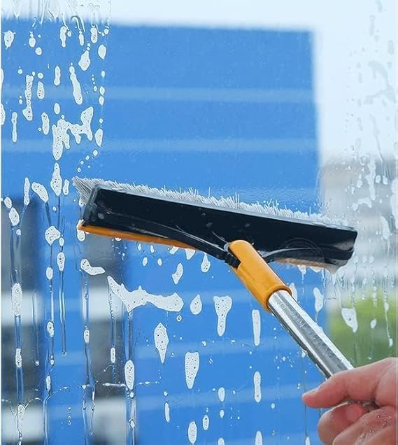 2-in-1 Bathroom Floor Cleaning Brush – Long Handle with 120° Rotating Head | Floor Scrubber