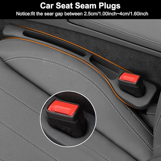 2PCS Car Seat Gap Plug – Universal Car Seat Crevice Filler & Organizer