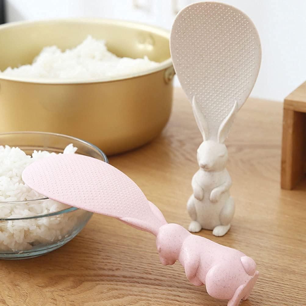 Rabbit Standing Non-Stick Rice Spoon – Cute Kitchen Serving Spoon | Pack of 2 | Random Color